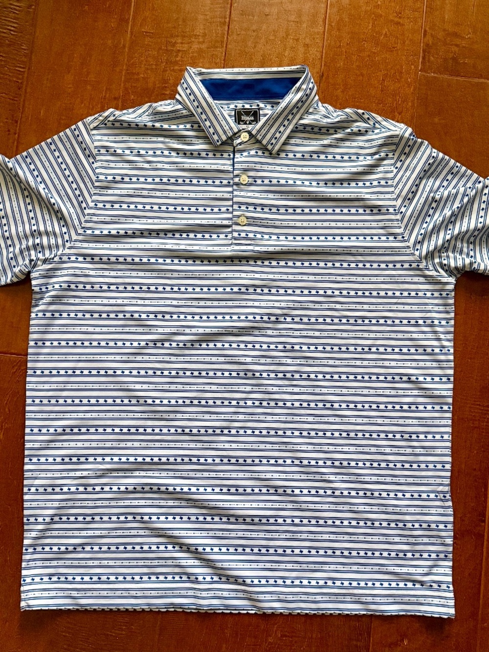 Deolax Texas Golf Polo Shirt XL Blue White